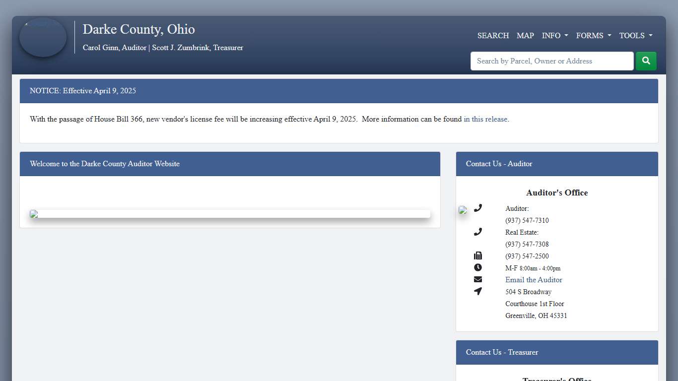 Home - Carol Ginn, Auditor, Scott J. Zumbrink, Treasurer